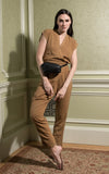 Amadi Reagan Faux Wrap Camel Jumpsuit
