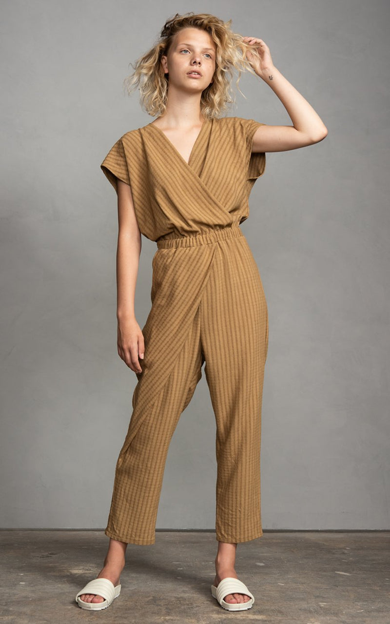 Amadi Reagan Faux Wrap Camel Jumpsuit