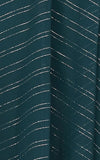 Heidi Deep Emerald Green Plunging Deep V-Neck Metallic Stripe Long Sleeve Silk Dress