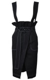 Black Denim Overall Skirt