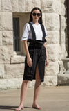 Black Denim Overall Skirt