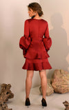 Blossom Tiered Flounce Puff Sleeve Mini Dress