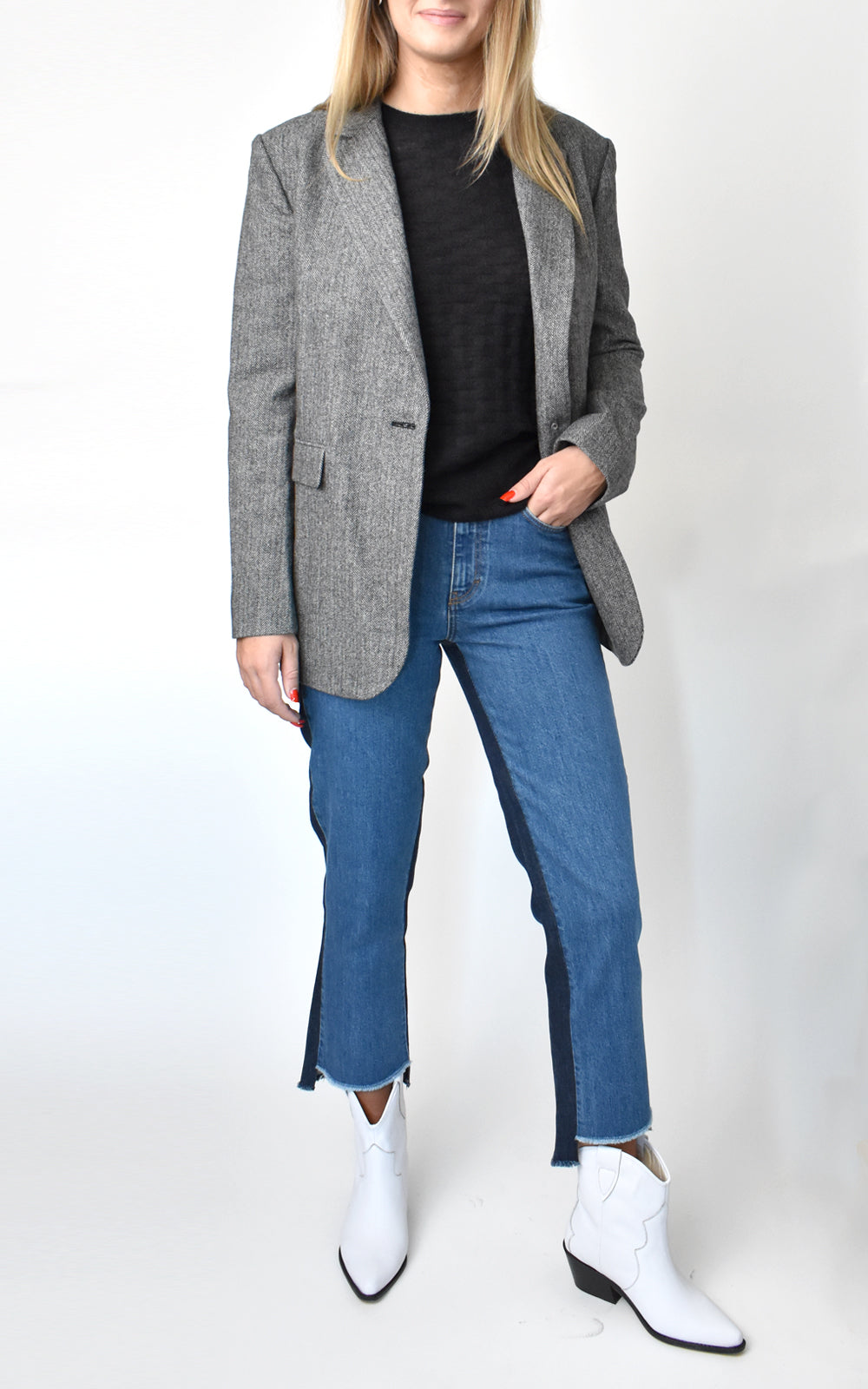 Glow Relaxed Fit Front Back Contrast Jeans