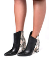 Passion Python Print Block Heel Leather Boots