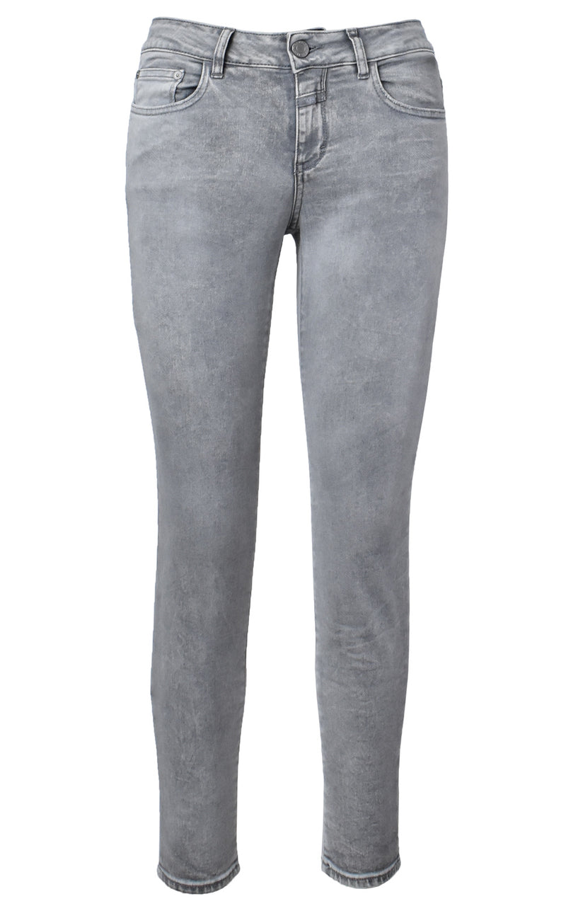 CLOSED Baker Light Grey Wash Mid Waist Denim Jeans Front