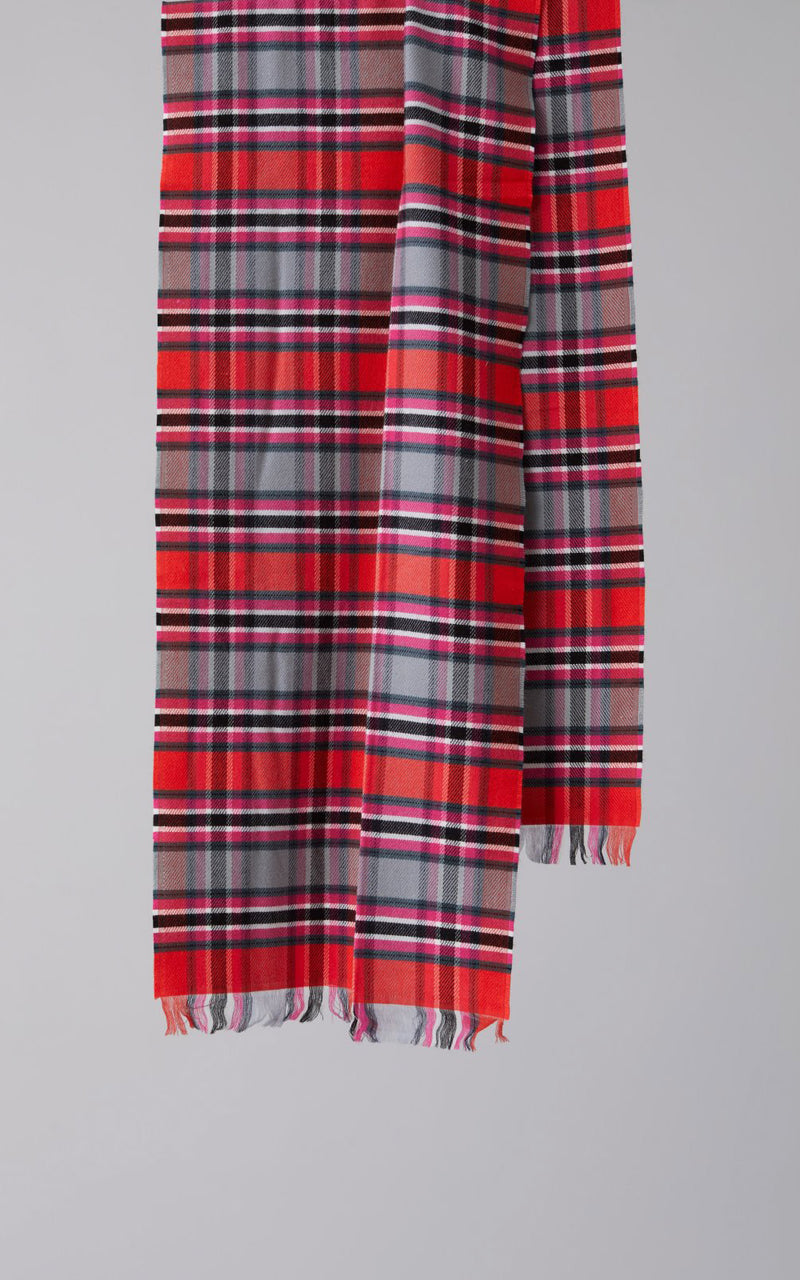 CLOSED Red Plaid Wool Scarf