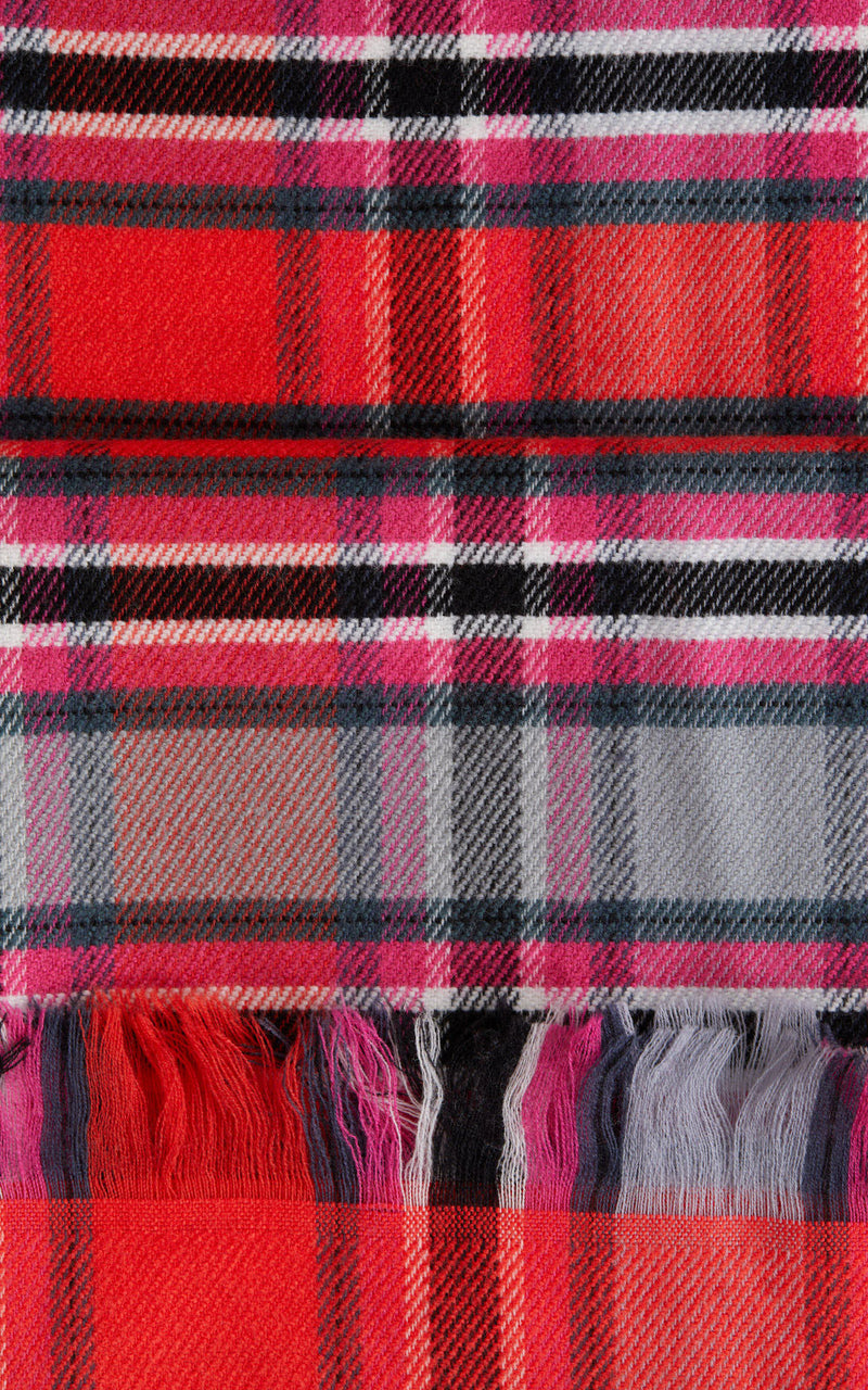CLOSED Red Plaid Wool Scarf