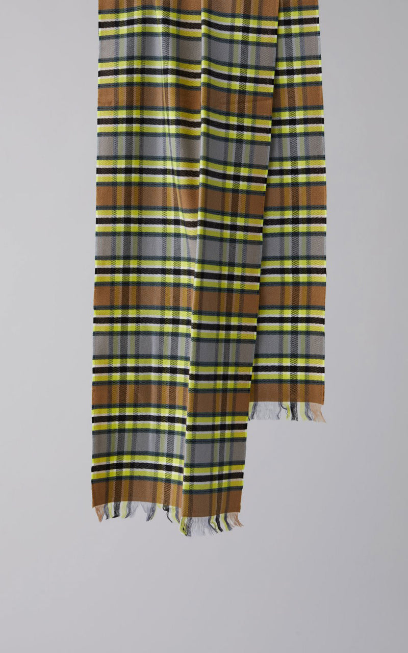 CLOSED Yellow Plaid Wool Scarf