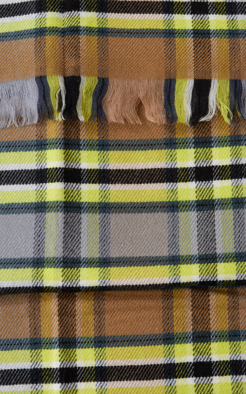 CLOSED Yellow Plaid Wool Scarf