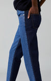 CLOSED Glow Relaxed Fit Straight Leg Color Contrast Denim Blue Jeans