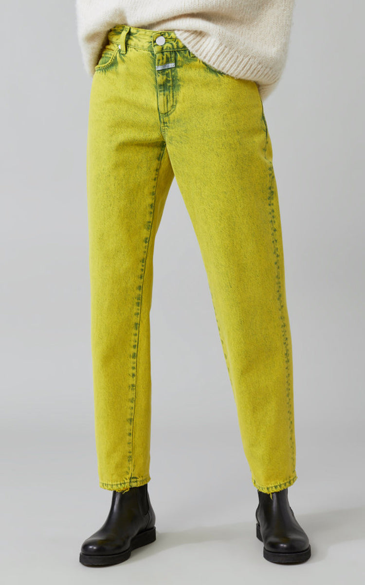 Jay Lemon Peel Yellow Overdyed Relaxed Fit Straight Leg Jeans