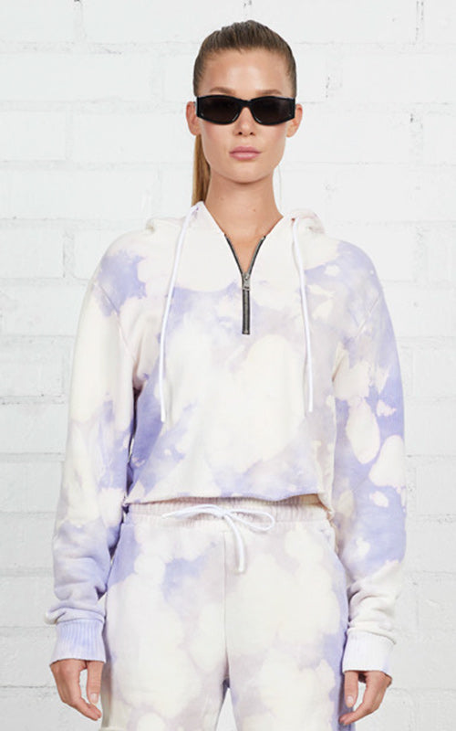 Cotton Citizen Brooklyn Crop Zip Hoodie | Lilac Blast