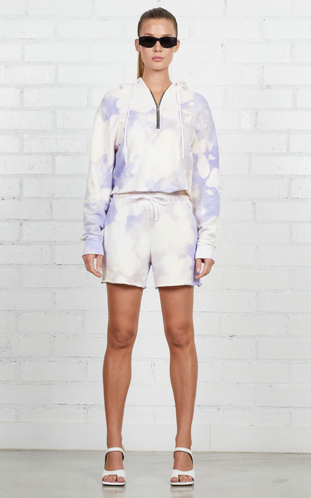 Cotton Citizen Brooklyn Crop Zip Hoodie | Lilac Blast