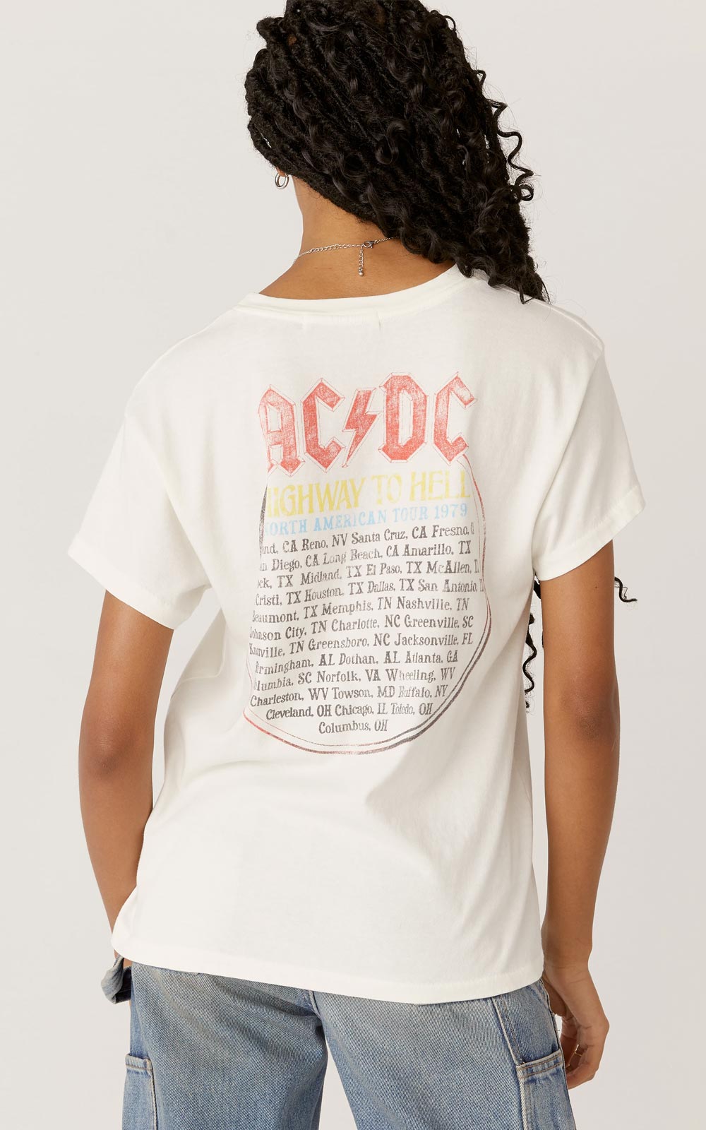 Daydreamer Ac/Dc Highway To Hell Tour Tee | Vintage White