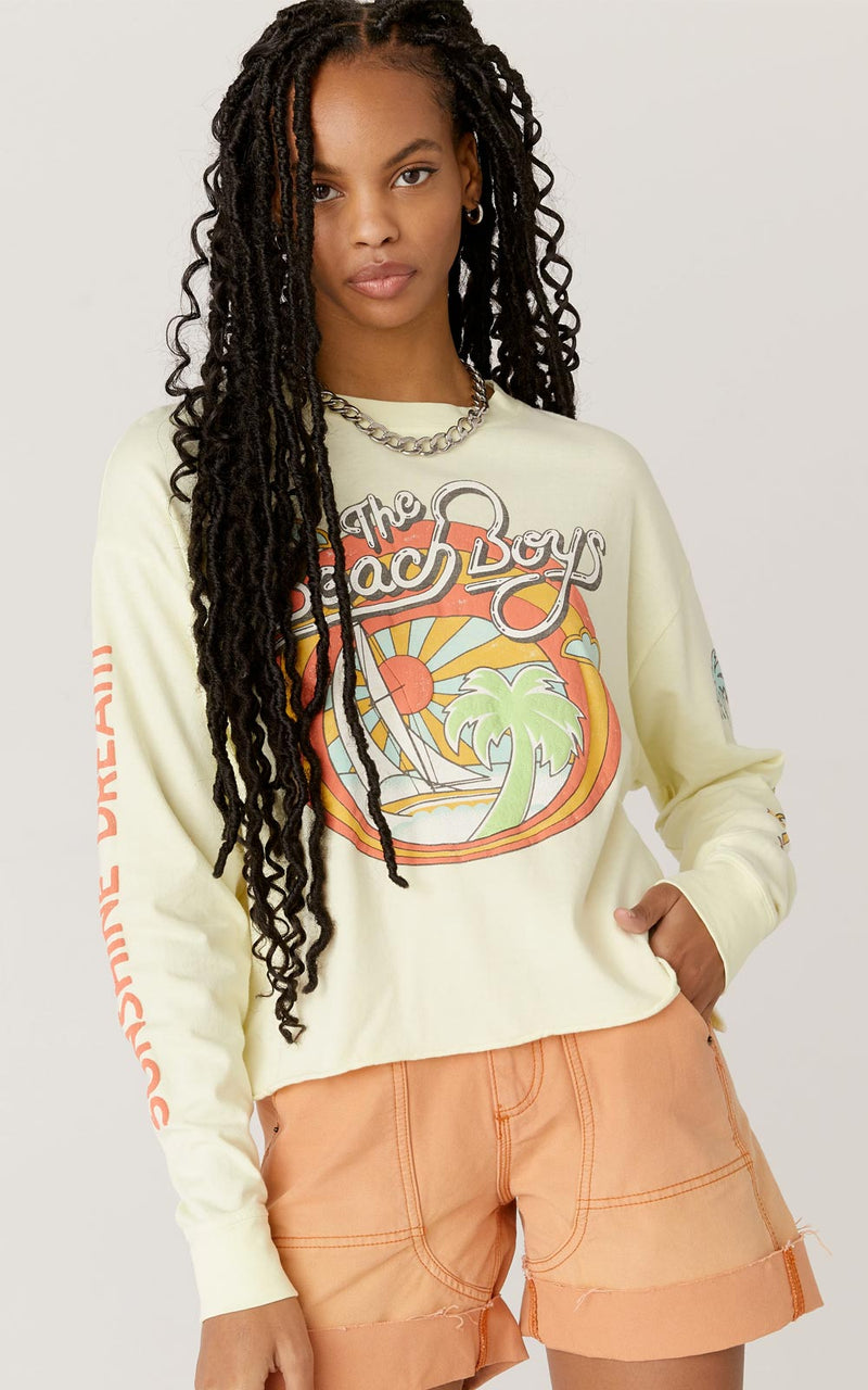 Daydreamer Beach Boys Sunshine Dream Long Sleeve Crop | Tender Yellow