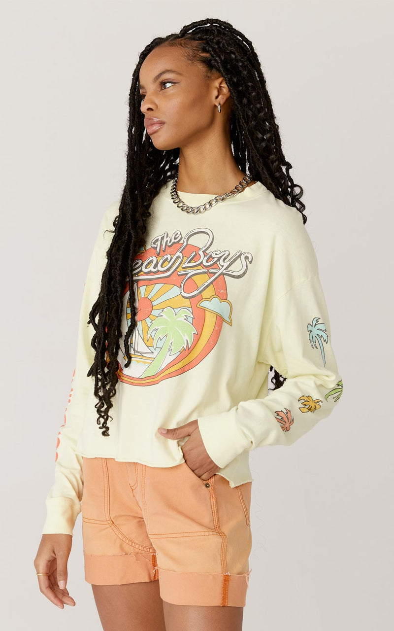 Daydreamer Beach Boys Sunshine Dream Long Sleeve Crop | Tender Yellow