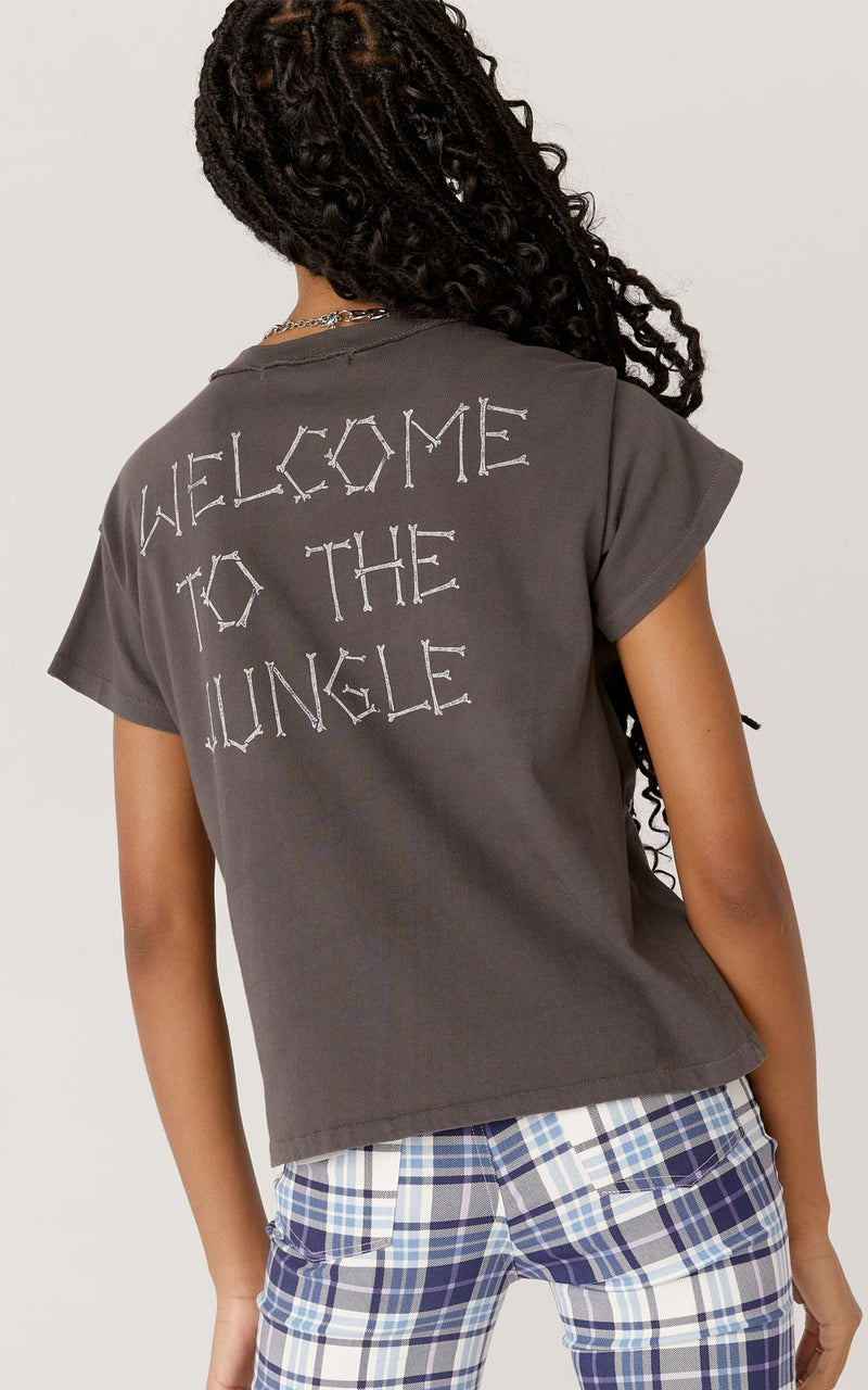 Daydreamer Guns N' Roses Welcome To The Jungle Reverse Girlfriend Tee | Washed Black