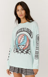 Daydreamer Grateful Dead Checkered Oversized Long Sleeve | Beach Glass