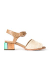 Ferri Acrylic & Wood Heel Natural Straw Raffia Sandal