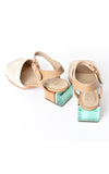 Ferri Acrylic & Wood Heel Natural Straw Raffia Sandal