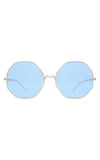 For Art's Sake M8 Blue Stainless Steel Octagon Geometric Sunglasses Blue