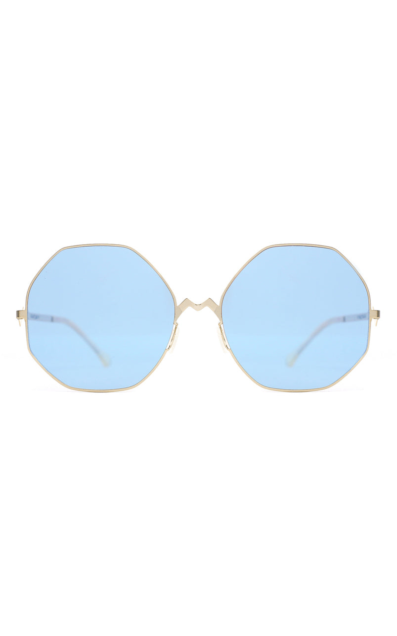 For Art's Sake M8 Blue Stainless Steel Octagon Geometric Sunglasses Blue