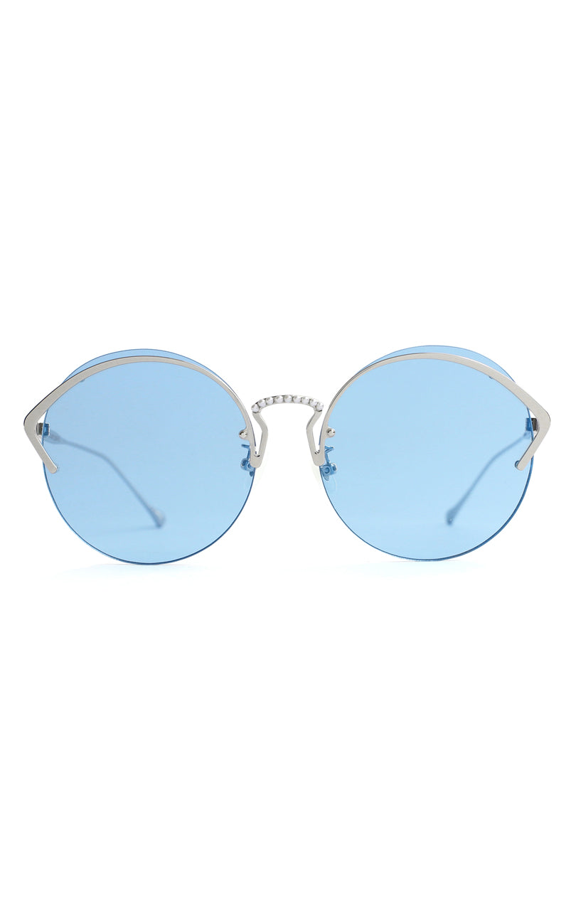 For Art's Sake Margarita Blue Gold Frame & Pearl Sunglasses