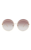 For Art's Sake Champagne Round Lens Stainless Steel Quartz Sunglasses