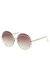 For Art's Sake Champagne Round Lens Stainless Steel Quartz Sunglasses