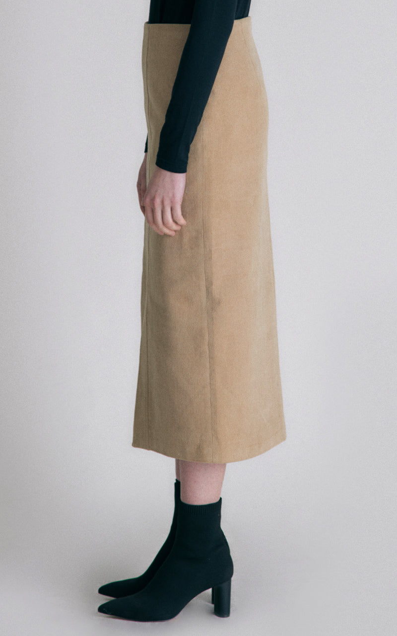 Hidden Forest Market Corduroy Pencil Skirt Khaki