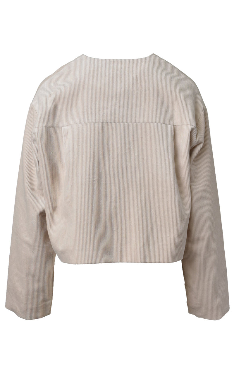 Hidden Forest Market Cropped Corduroy Jacket Sand