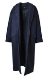 Hidden Forest Market Oversized Long Robe Wool Coat Navy