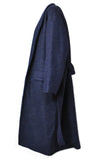 Hidden Forest Market Oversized Long Robe Wool Coat Navy