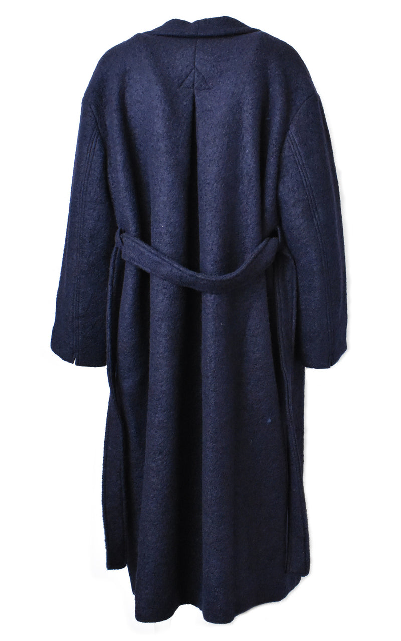 Hidden Forest Market Oversized Long Robe Wool Coat Navy