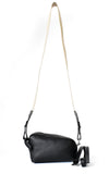 Black H-ology Leather Belt Bag with Removable Shoulder Strap