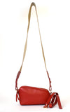 Red H-ology Leather Belt Bag with Removable Shoulder Strap