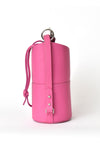 Fuchsia Pink H-ology Leather Bucket Bag with Removable Shoulder Strap Side