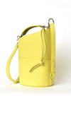 Lemon Yellow H-ology Leather Bucket Bag with Removable Shoulder Strap