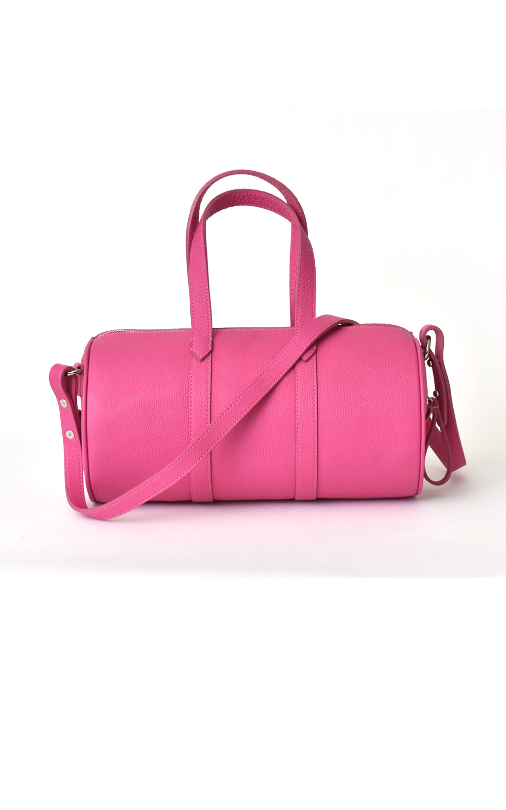 H-ology Leather Mini Duffel Handbag Fuchsia