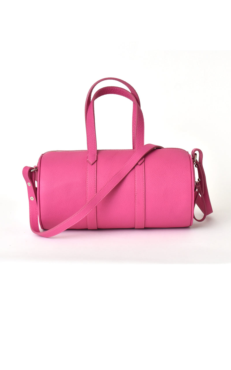 H-ology Leather Mini Duffel Handbag Fuchsia