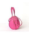 H-ology Leather Mini Duffel Handbag Fuchsia
