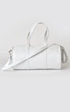 H-ology Leather Mini Duffel Handbag White