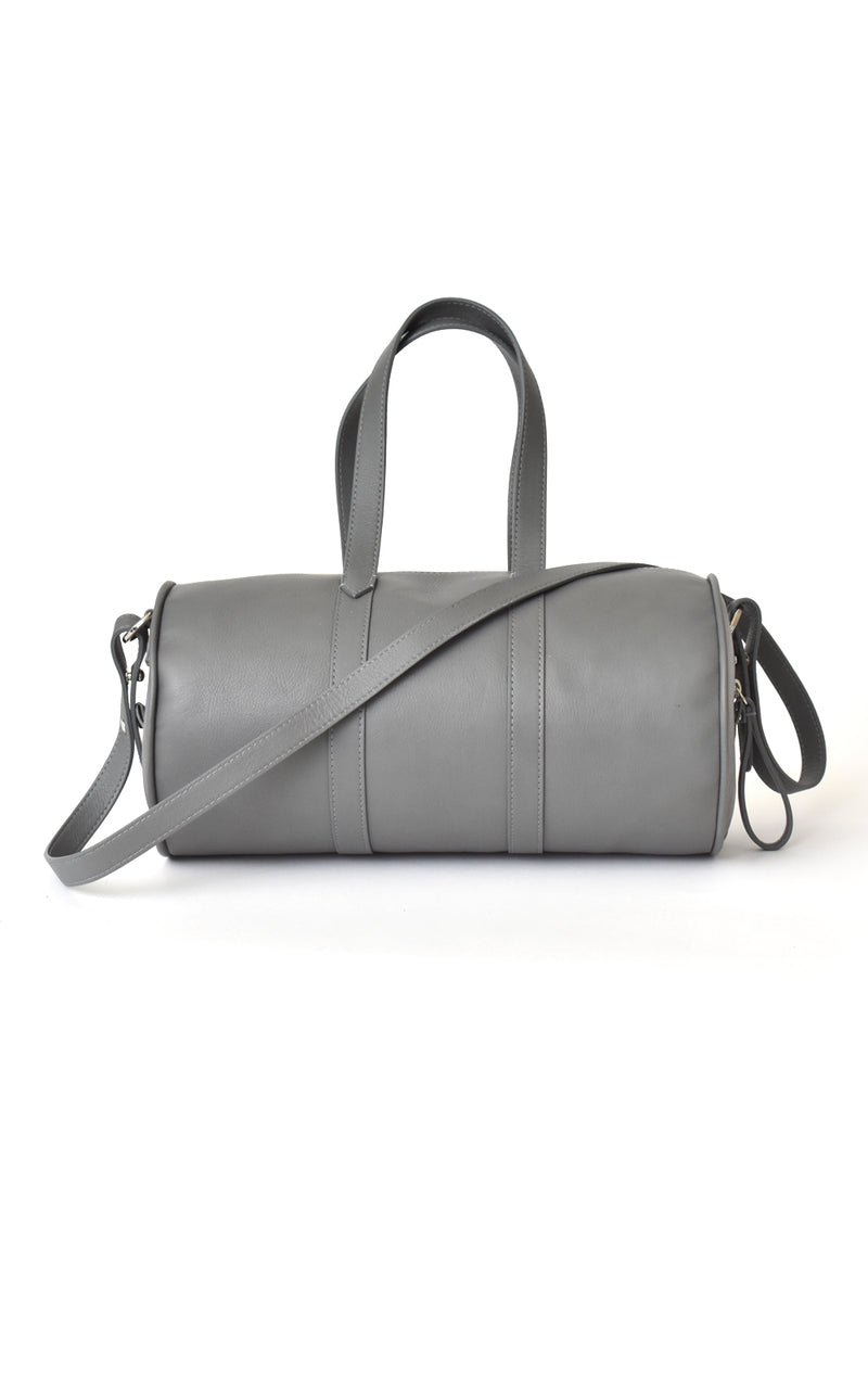 H-ology Leather Mini Duffel Handbag Stone