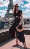 Twist Crop Top & Buttoned Midi Skirt Set