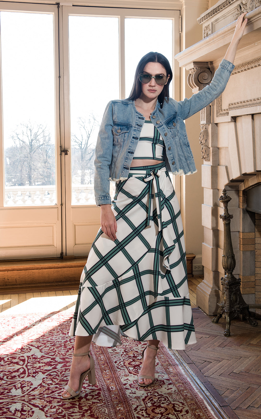 Tailored Crop Top & Wrap Midi Skirt Set