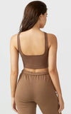 Joah Brown Square Neck Crop Tank Tobacco