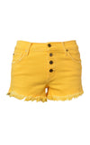 James Jeans Lulu Denim Cutoff Shorts Taffy Yellow