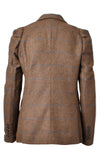 James Jeans Brown Plaid Monet Plaid Puff Shoulder Blazer