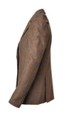 James Jeans Brown Plaid Monet Plaid Puff Shoulder Blazer