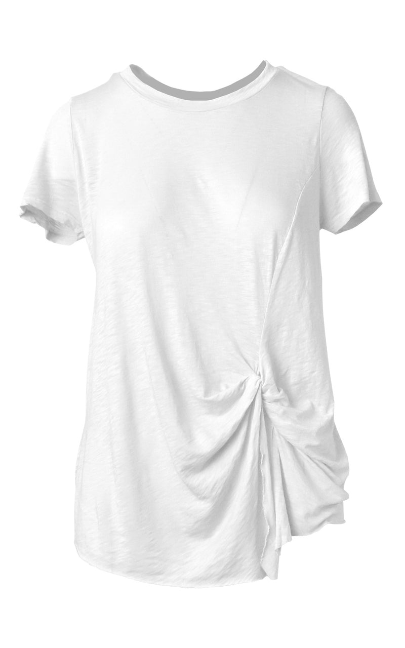LA Made Eclipse Front Twist Tie T-Shirt White